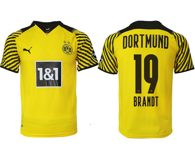 Men 2021-2022 Club Borussia Dortmund home yellow aaa version #19 Soccer Jersey->borussia dortmund jersey->Soccer Club Jersey